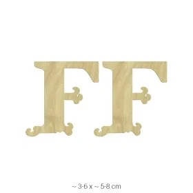 KD224 Dekoratif "F" Harfi Ahşap Boyanabilir Obje